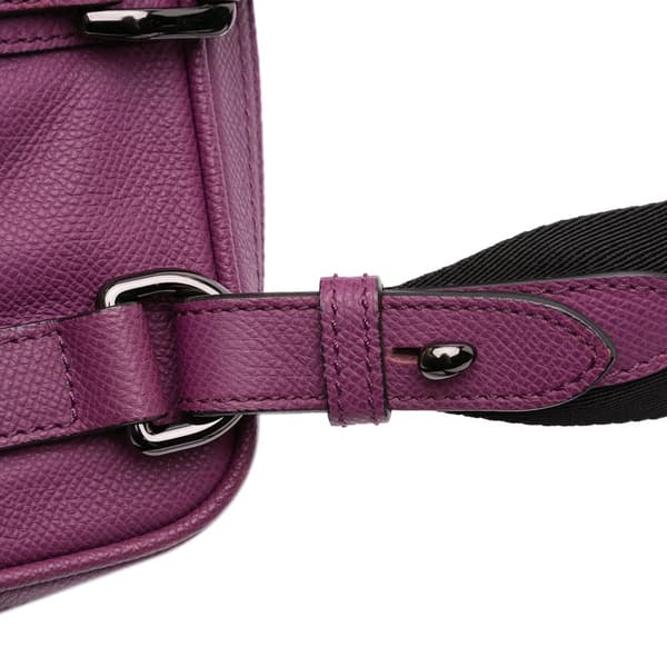 Pre-owned Burberry Leather Newburg Business Bag Purple