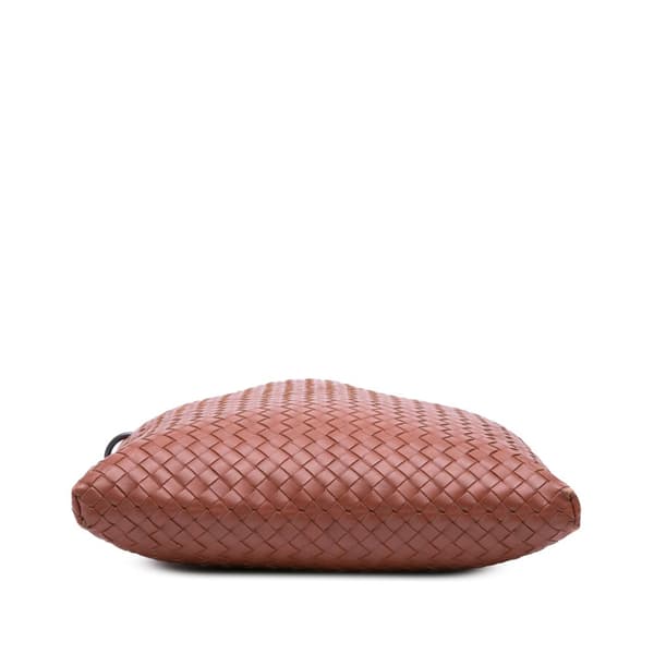 Pre-owned Bottega Veneta Leather Intrecciato Crossbody Brown