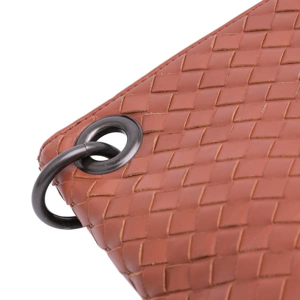 Pre-owned Bottega Veneta Leather Intrecciato Crossbody Brown
