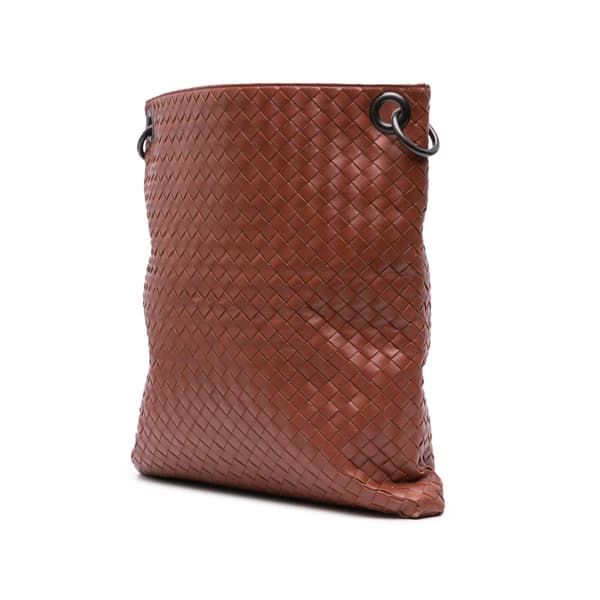 Pre-owned Bottega Veneta Leather Intrecciato Crossbody Brown