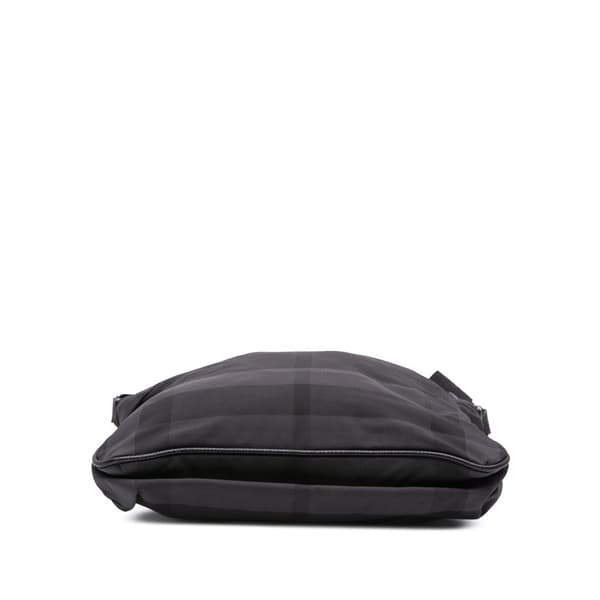 Pre-owned Burberry Tonal Check Canvas Crossbody Black
