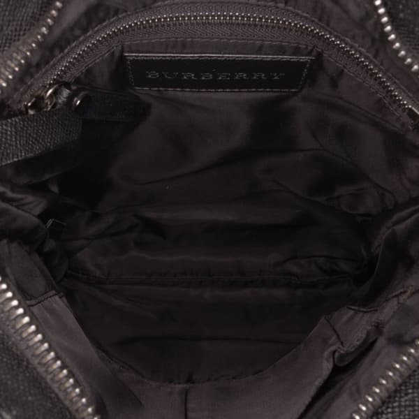 Pre-owned Burberry Tonal Check Canvas Crossbody Black