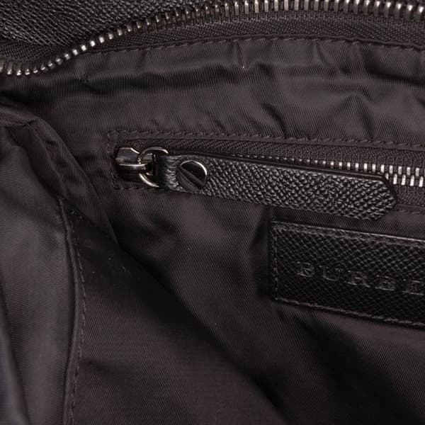 Pre-owned Burberry Tonal Check Canvas Crossbody Black