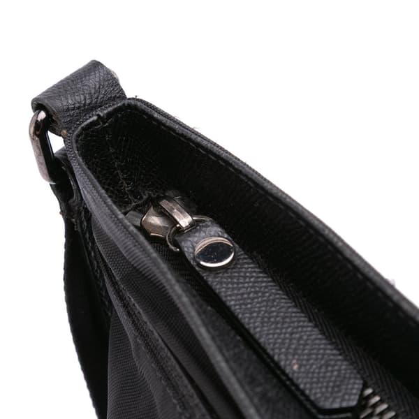 Pre-owned Burberry Tonal Check Canvas Crossbody Black