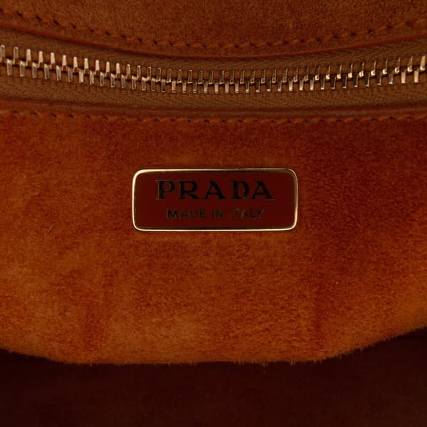 Pre-owned Prada City Calf Pionniere Saddle Bag Brown