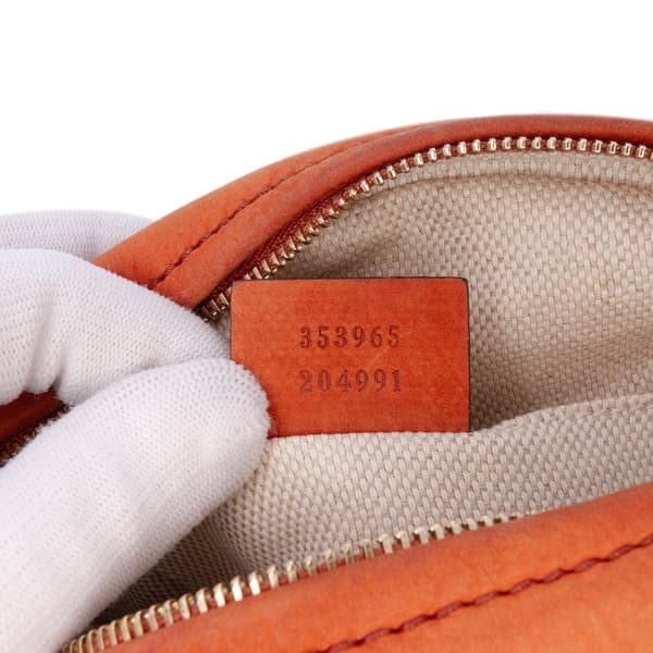 Pre-owned Gucci Mini Nubuck Soho Chain Crossbody Orange