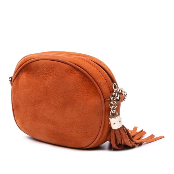 Pre-owned Gucci Mini Nubuck Soho Chain Crossbody Orange