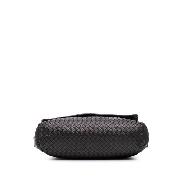 Pre-owned Bottega Veneta Nappa Intrecciato Flap Crossbody Black