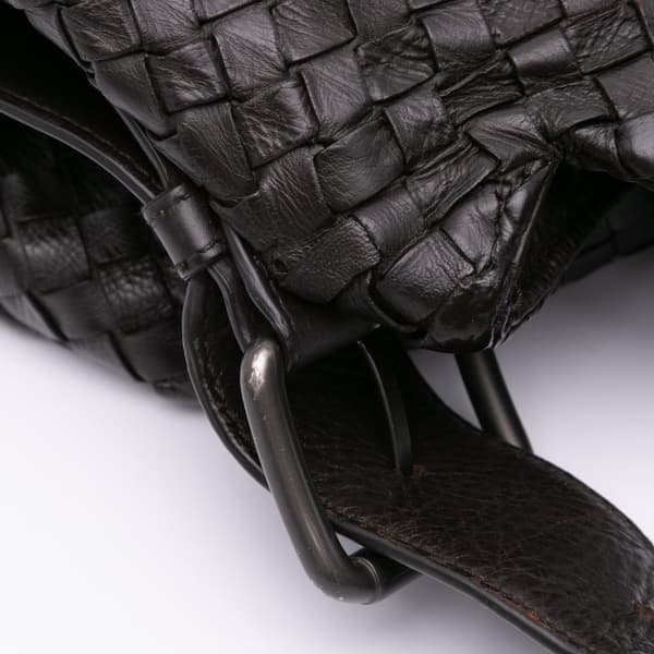 Pre-owned Bottega Veneta Nappa Intrecciato Flap Crossbody Black