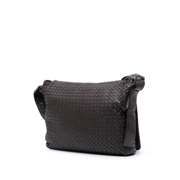 Pre-owned Bottega Veneta Nappa Intrecciato Flap Crossbody Black