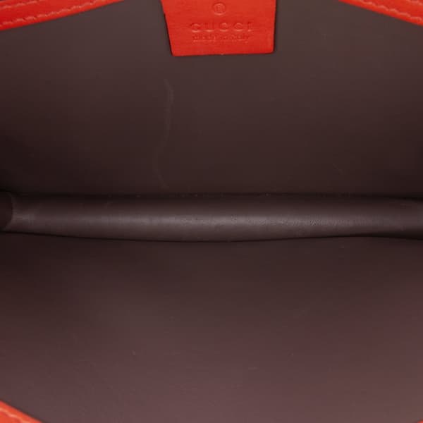 Pre-owned Gucci Medium Patent Dollar Interlocking G Crossbody Orange