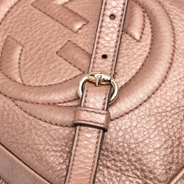 Pre-owned Gucci Leather Soho Disco Crossbody Gold