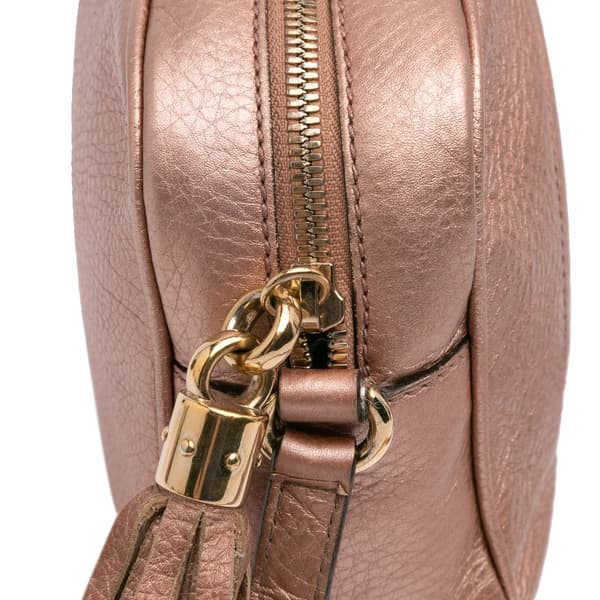 Pre-owned Gucci Leather Soho Disco Crossbody Gold