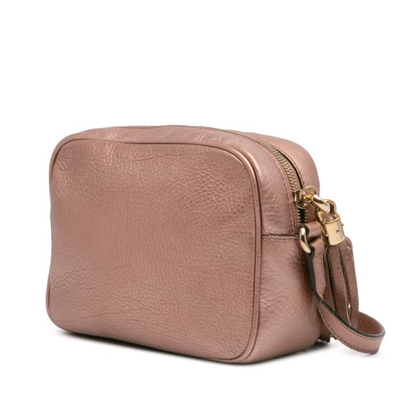 Pre-owned Gucci Leather Soho Disco Crossbody Gold
