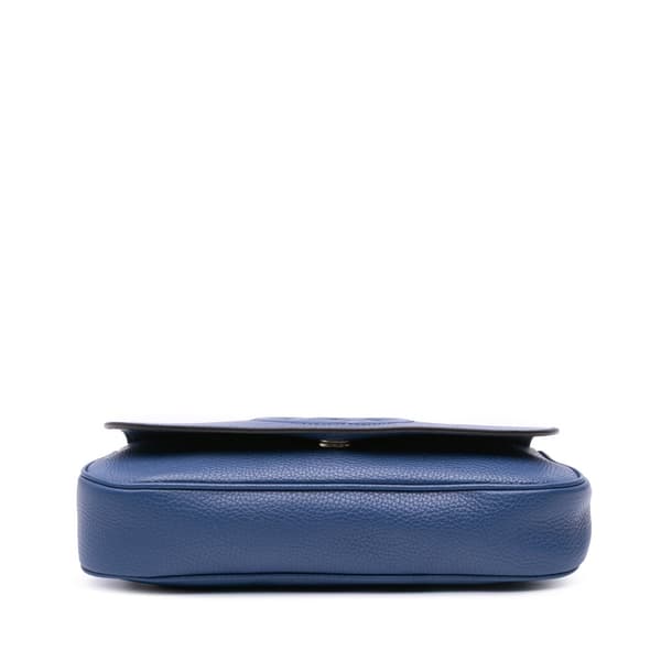 Pre-owned Gucci Medium Leather Soho Chain Flap Crossbody Blue
