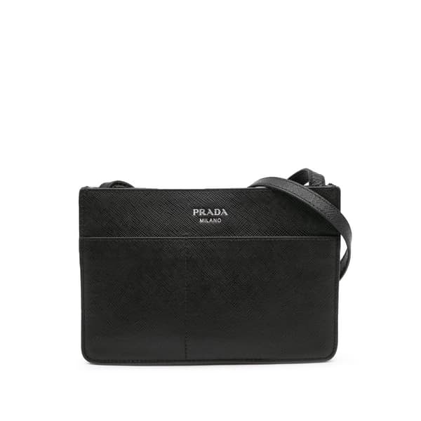 Pre-owned Prada Saffiano Lux Crossbody Black