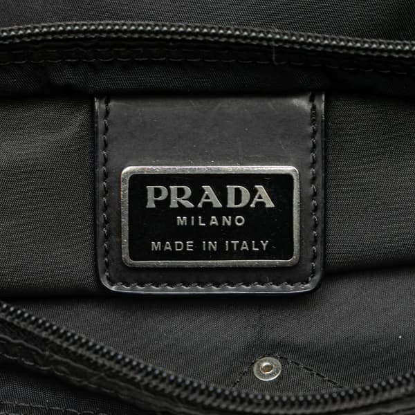 Pre-owned Prada Tessuto Zip Top Crossbody Black