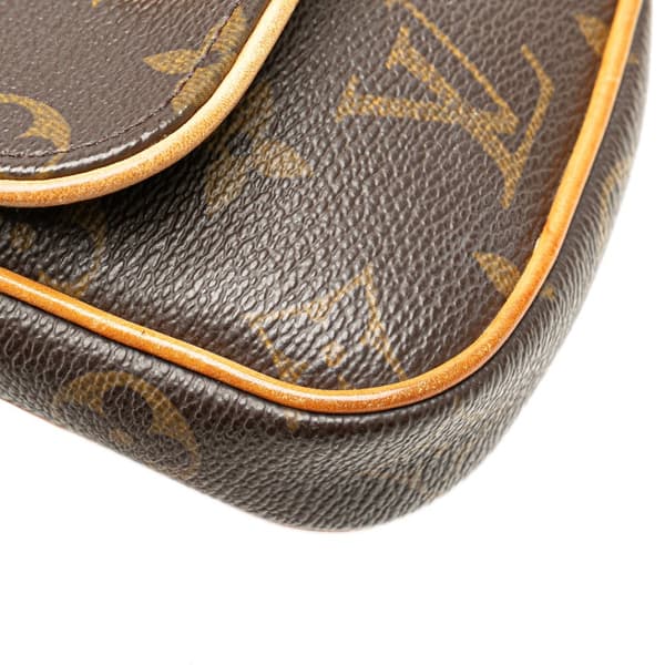 Pre-owned Louis Vuitton Monogram Pochette Cancun Brown