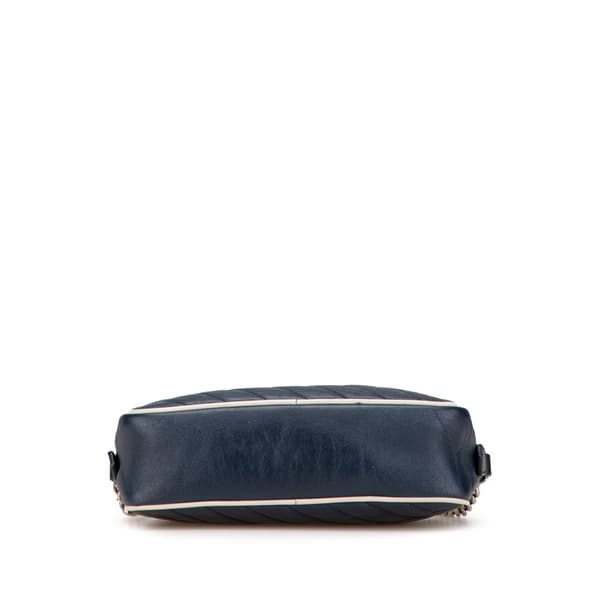 Pre-owned Gucci Small GG Marmont Leather Torchon Crossbody Blue