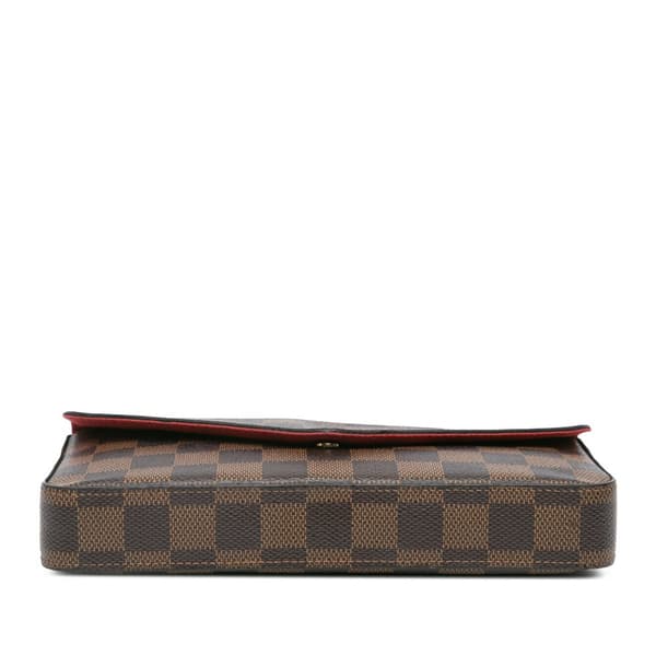 Pre-owned Louis Vuitton Damier Ebene Pochette Felicie Brown