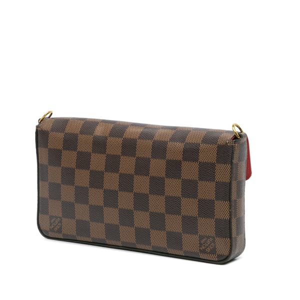 Pre-owned Louis Vuitton Damier Ebene Pochette Felicie Brown