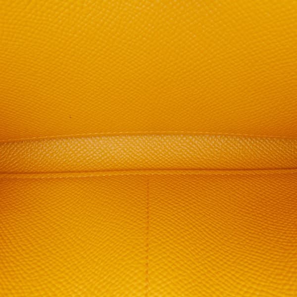 Pre-owned Hermès Epsom Kelly To Go Wallet Yellow