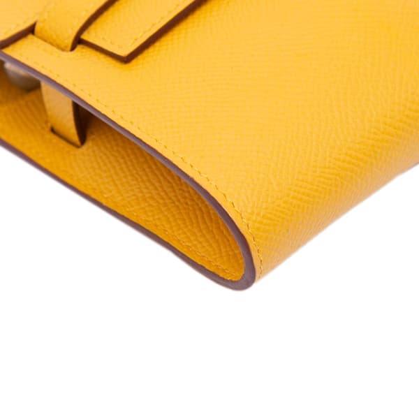 Pre-owned Hermès Epsom Kelly To Go Wallet Yellow