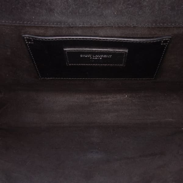 Pre-owned Saint Laurent Medium Embossed Kate Tassel Crossbody Black