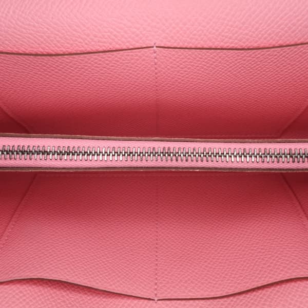 Pre-owned Hermès Epsom Kelly To Go Wallet Pink
