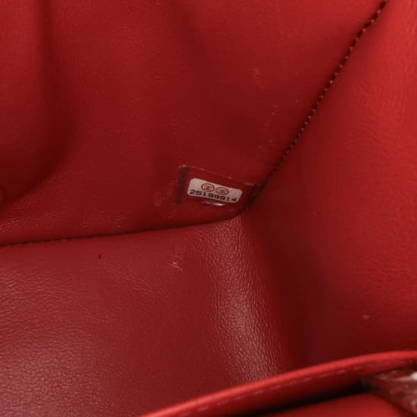 Pre-owned Chanel Mini Square Classic Chevron Lambskin Single Flap Orange