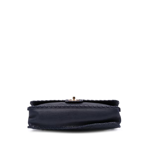 Pre-owned Chanel Jumbo Quilted Calfskin Happy Stitch Flap Blue