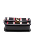 Miniatyrbild 3 av 7: Pre-owned Saint Laurent Small Canvas Striped Solferino Satchel In Box Black