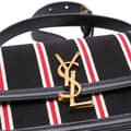 Miniatyrbild 6 av 7: Pre-owned Saint Laurent Small Canvas Striped Solferino Satchel In Box Black
