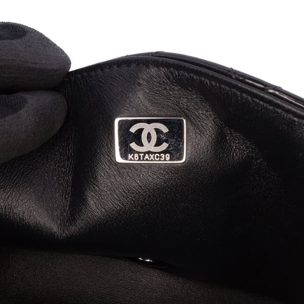 Pre-owned Chanel Mini Square Classic Patent So Black Single Flap Black