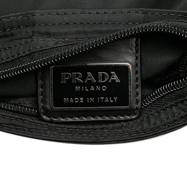 Pre-owned Prada Tessuto Zip Top Crossbody Black