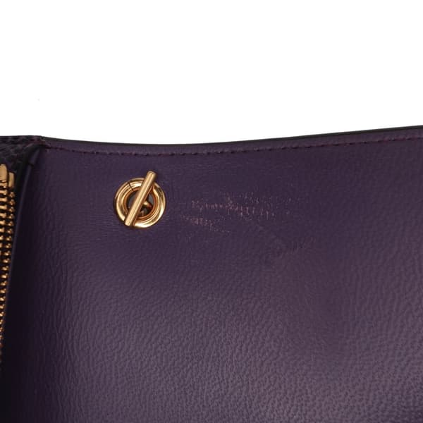 Pre-owned Mulberry Mini Lizard Embossed Calfskin Darley Crossbody Purple