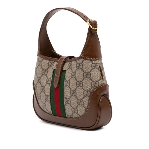Pre-owned Gucci Mini GG Supreme Jackie 1961 Crossbody Brown