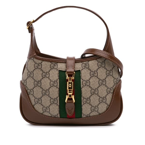 Pre-owned Gucci Mini GG Supreme Jackie 1961 Crossbody Brown