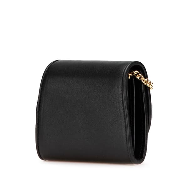 Pre-owned Gucci Medium Calfskin Blondie Wallet on Chain Black