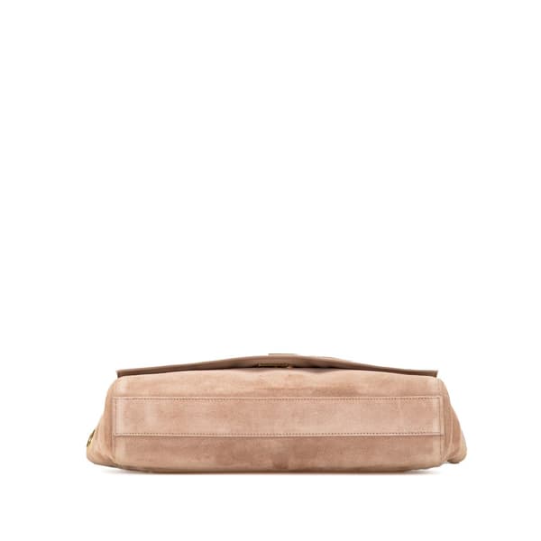 Pre-owned Saint Laurent Medium Smooth Calfskin and Suede Reversible Kate Crossbody Brown