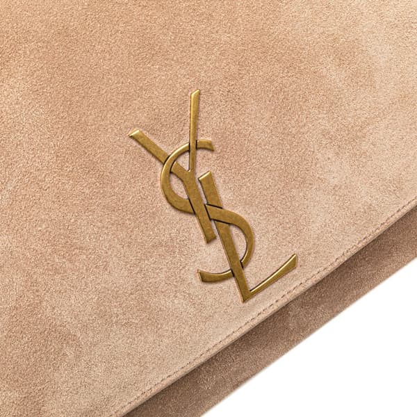 Pre-owned Saint Laurent Medium Smooth Calfskin and Suede Reversible Kate Crossbody Brown