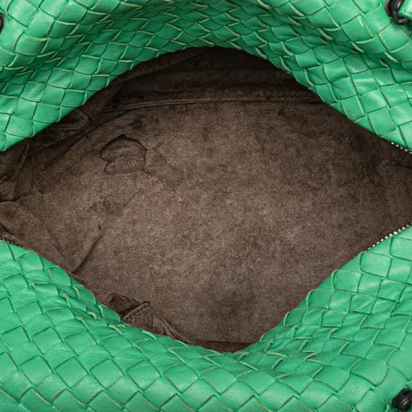 Pre-owned Bottega Veneta Nappa Intrecciato Cube Crossbody Green