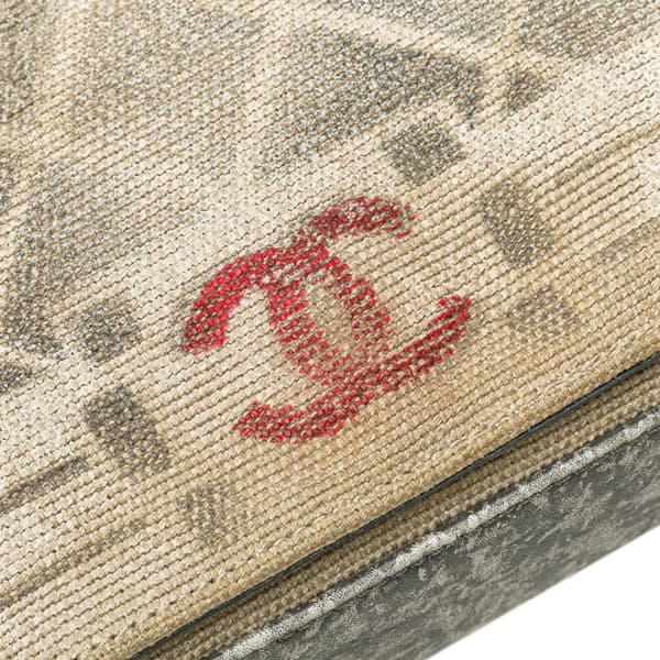 Pre-owned Chanel Medium Canvas Graffiti Tromp L Oeil Oh My Boy Flap Brown