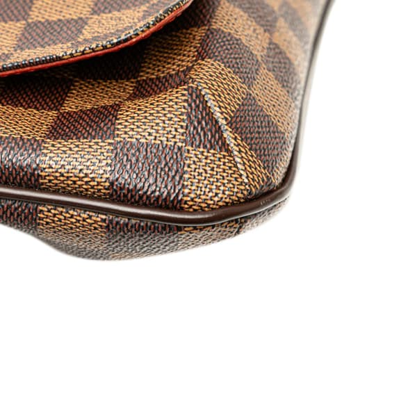 Pre-owned Louis Vuitton Damier Ebene Musette Salsa Long Strap Brown