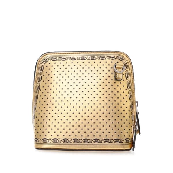 Pre-owned Gucci Mini Calfskin Guccy Sega Crossbody Gold