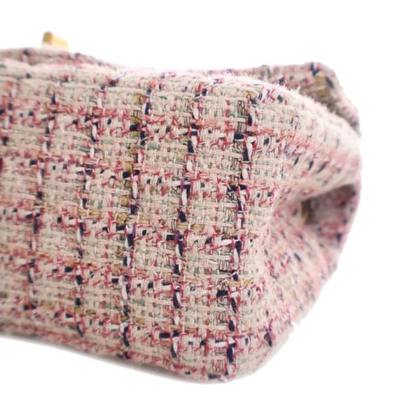 Pre-owned Chanel Mini Reissue 2.55 Tweed Single Flap 224 Pink