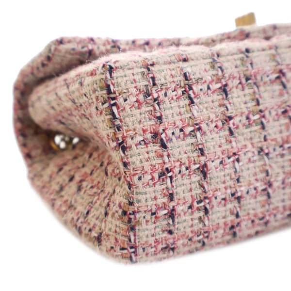 Pre-owned Chanel Mini Reissue 2.55 Tweed Single Flap 224 Pink