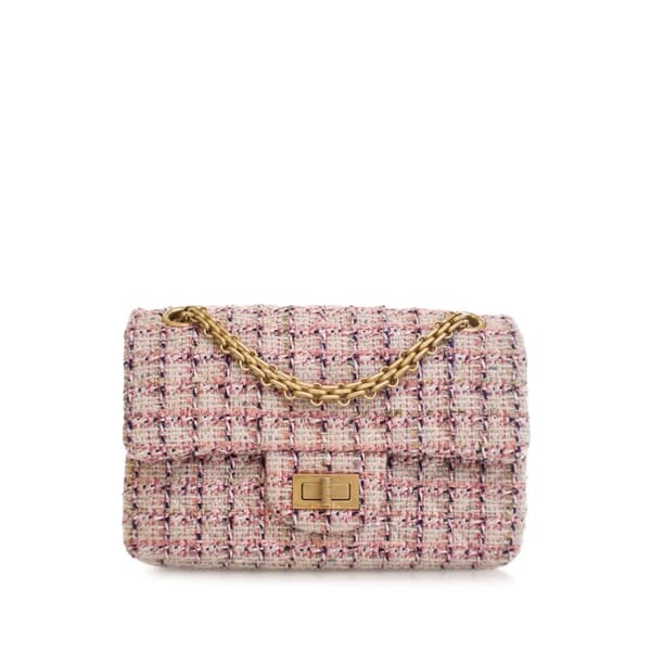 Pre-owned Chanel Mini Reissue 2.55 Tweed Single Flap 224 Pink