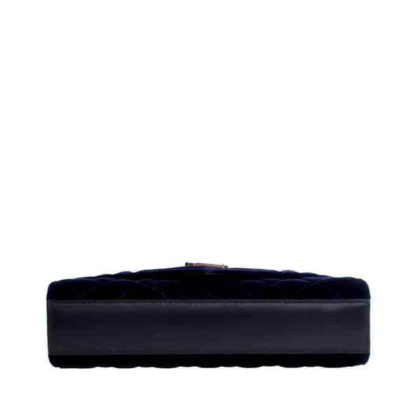 Pre-owned Saint Laurent Small Velvet Triquilt Monogram Envelope Bag Blue