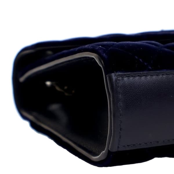 Pre-owned Saint Laurent Small Velvet Triquilt Monogram Envelope Bag Blue